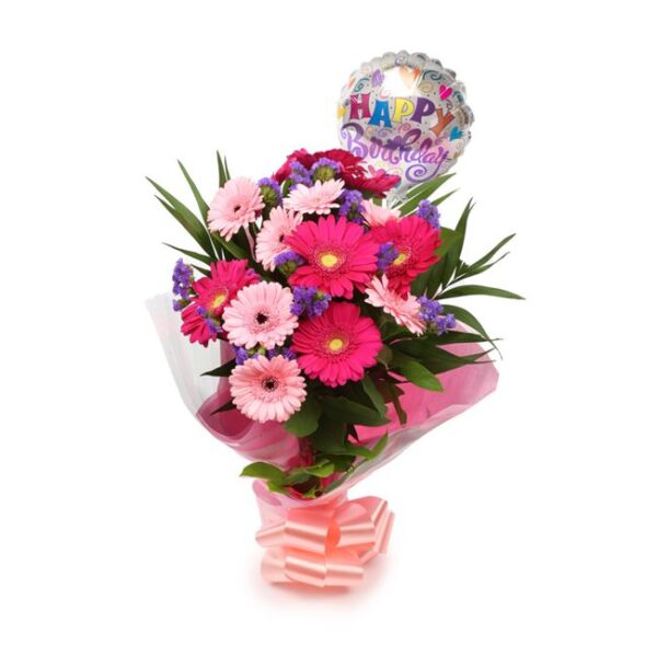 Birthday Balloon & Gerbera Blush